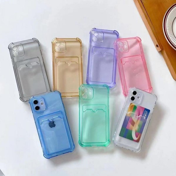 iPhone 12 Cover Kortholder Stødsikkert Transparent