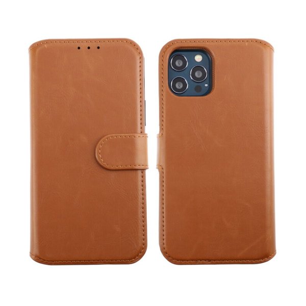 Rvelon iPhone 12/iPhone 12 Pro Etui Magnetisk Aftageligt Cover Brun