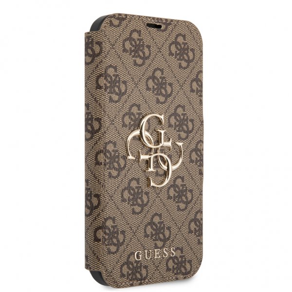Guess iPhone 13 Cover Metal Logo Brun