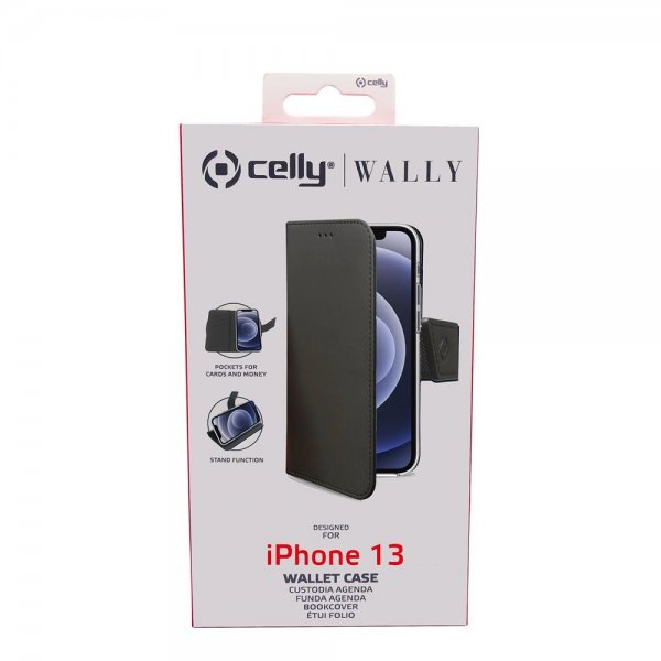 Celly iPhone 13 Etui Wally Wallet Case Sort