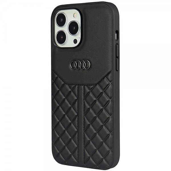 Audi iPhone 13/iPhone 13 Pro Skal Ægte Lædercover Sort