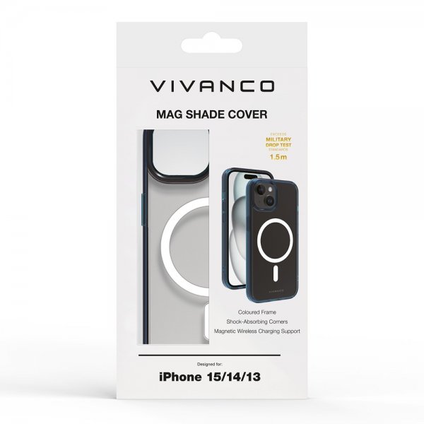 Vivanco iPhone 13/iPhone 14/iPhone 15 Cover Mag Shade Blå
