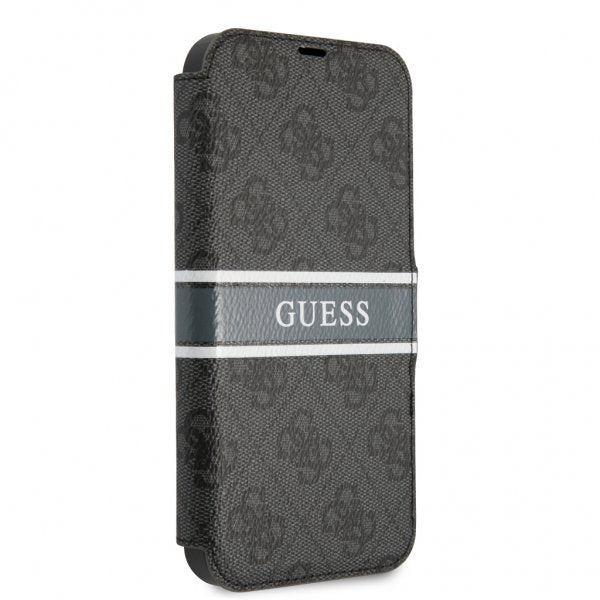 Guess iPhone 13 Mini Cover Printed Stripe Grå