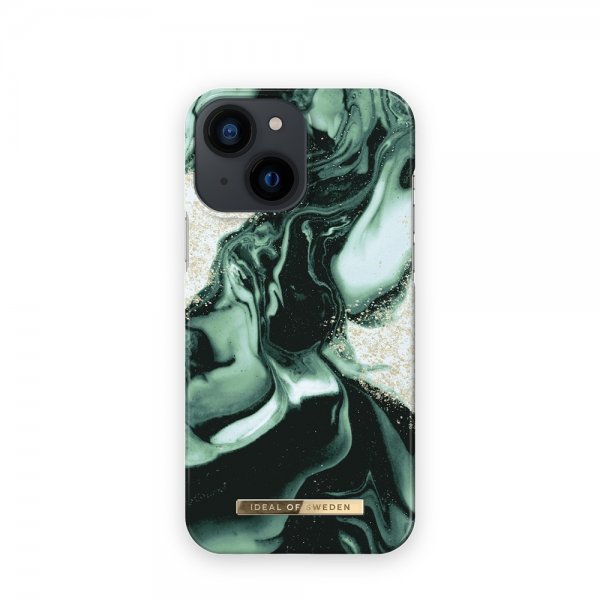 Ideal of Sweden iPhone 13 Mini Cover Fashion Case Golden Olive Marble