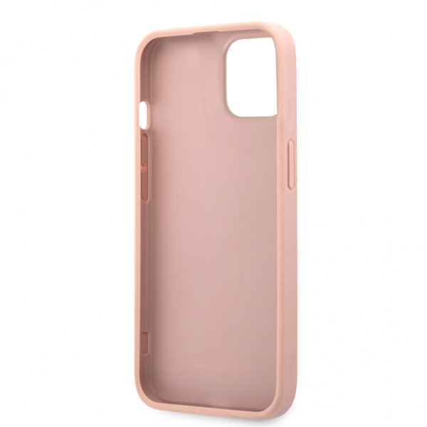 Guess iPhone 13 Mini Cover Hot Stamp Metal Logo Rosa