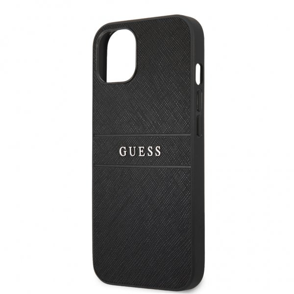 Guess iPhone 13 Mini Cover Hot Stamp Metal Logo Sort