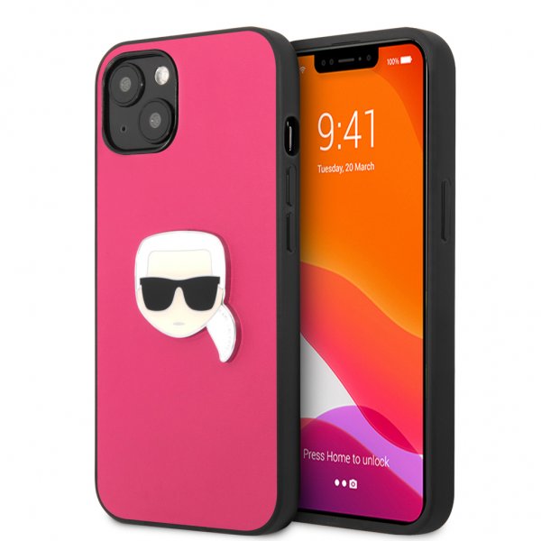 Karl Lagerfeld iPhone 13 Mini Cover Metal Logo Rose