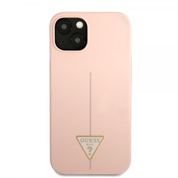 Guess iPhone 13 Mini Cover Metal Triangle Rosa