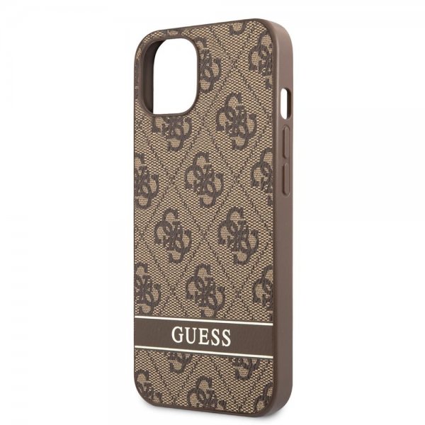 Guess iPhone 13 Mini Cover Printed Stripe Bottom Brun