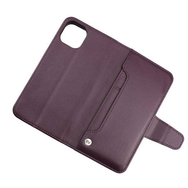 Rvelon iPhone 13 Etui Udfoldeligt Kortrum Lilla