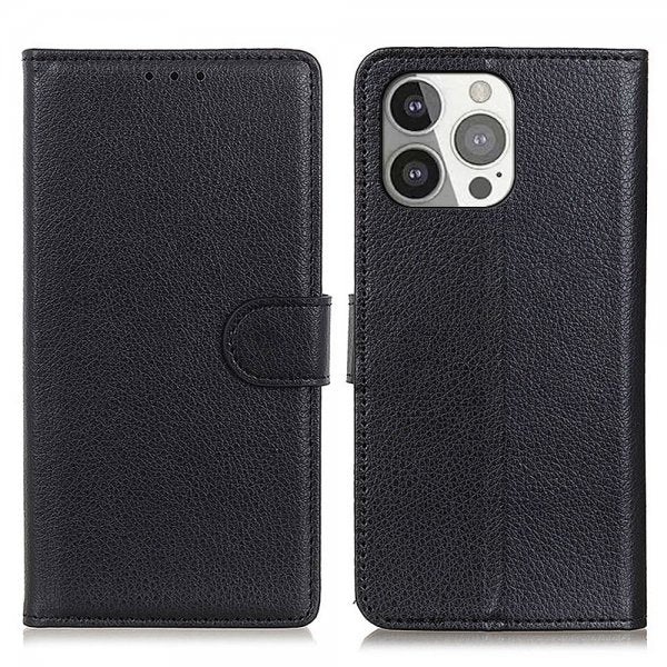 Nordic Covers iPhone 13 Pro Cover Litchi Raven Black