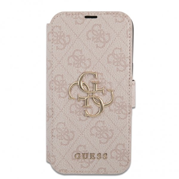 Guess iPhone 13 Pro Cover Metal Logo Rosa