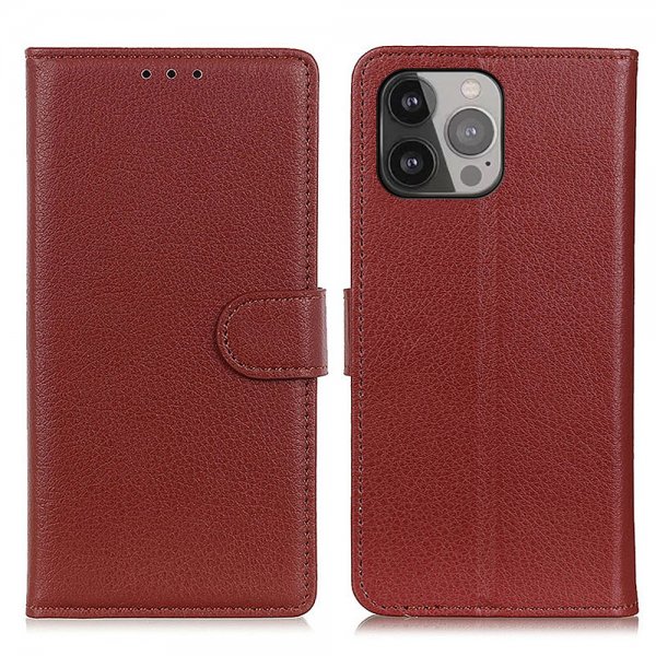 Nordic Covers iPhone 13 Pro Max Cover Litchi Brun
