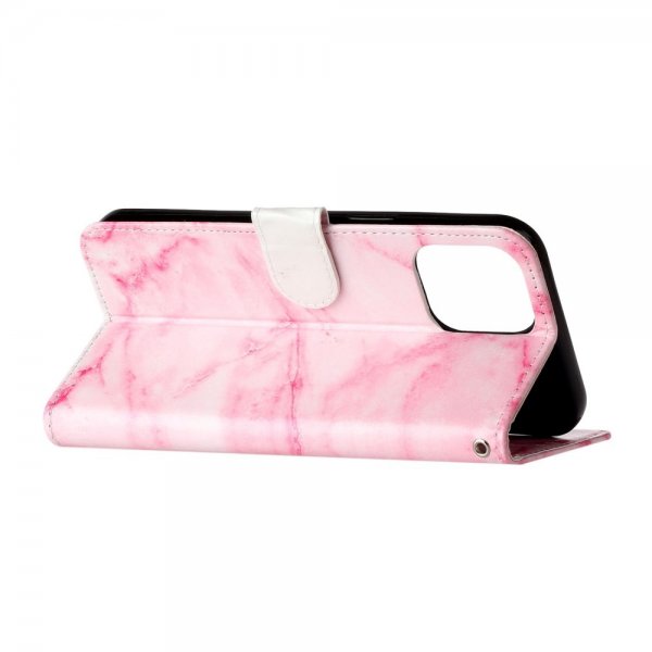 iPhone 13 Pro Max Cover Motiv Rosa Marmor