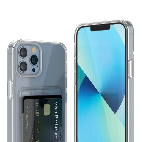 Rvelon iPhone 13 Pro Max Cover Kortholder Gennemsigtig
