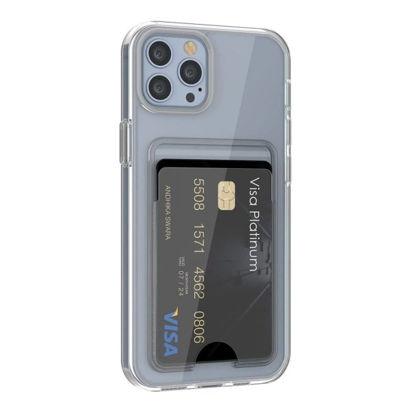 Rvelon iPhone 13 Pro Max Cover Kortholder Gennemsigtig