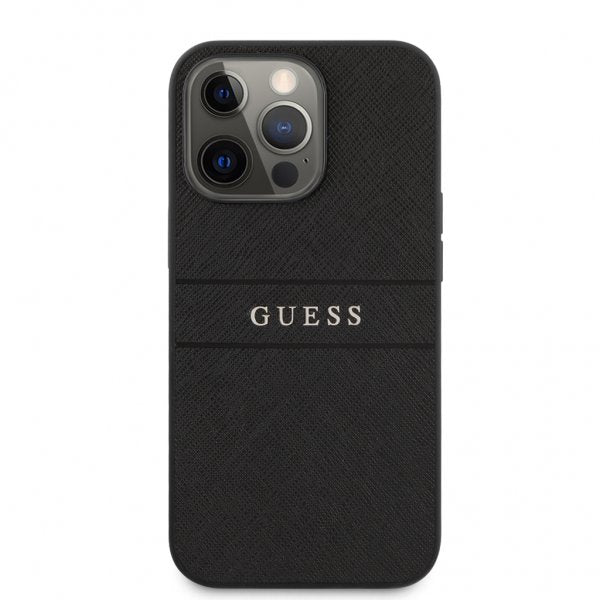 Guess iPhone 13 Pro Max Cover Hot Stamp Metal Logo Sort