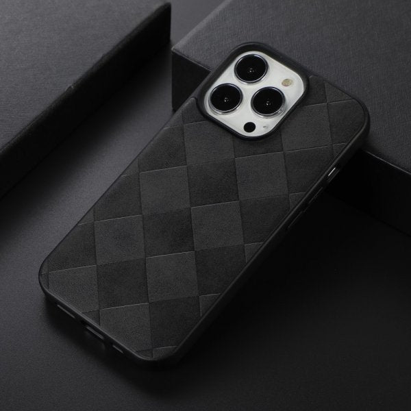 iPhone 13 Pro Max Cover Gittermønster Sort