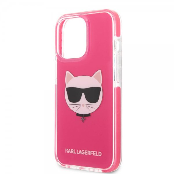 Karl Lagerfeld iPhone 13 Pro Cover Choupette Fuchsia
