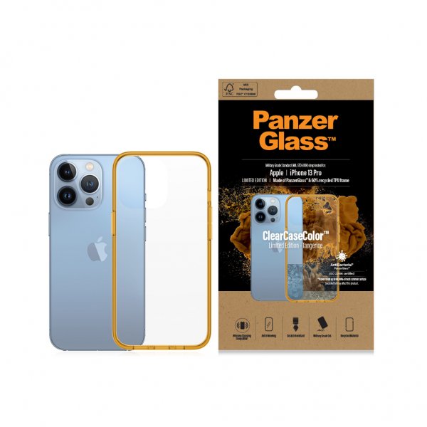 PanzerGlass iPhone 13 Pro Cover ClearCase Color Tangerine