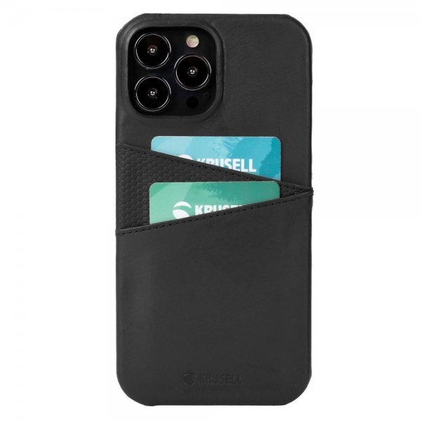 Krusell iPhone 13 Pro Cover Leather CardCover Vintage Black