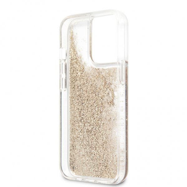 Guess iPhone 13 Pro Cover Liquid Glitter Guld