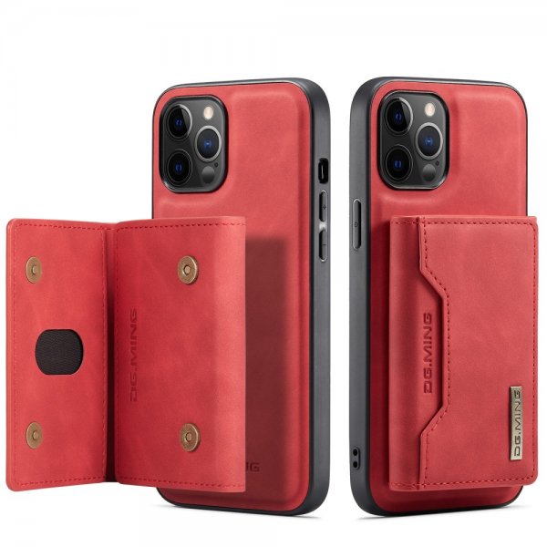 Dg.Ming iPhone 13 Pro Cover M2 Series Aftagelig Kortholder Rød