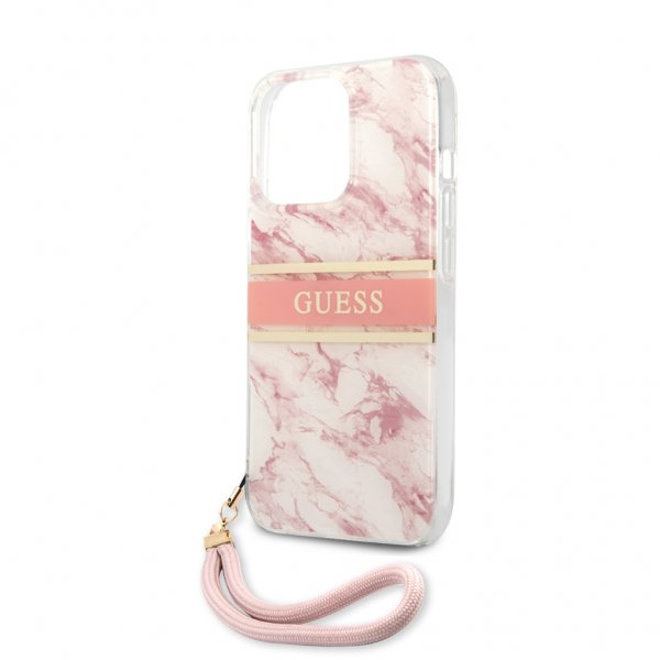 Guess iPhone 13 Pro Cover Marble Design Stripe Rosa