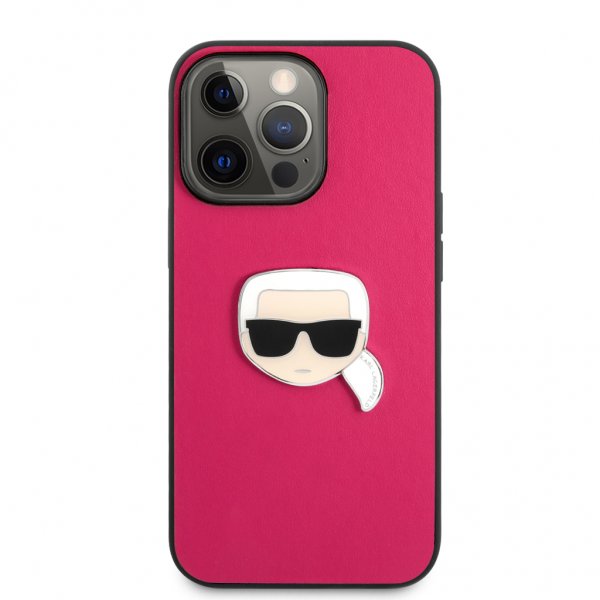Karl Lagerfeld iPhone 13 Pro Cover Metal Logo Rosa