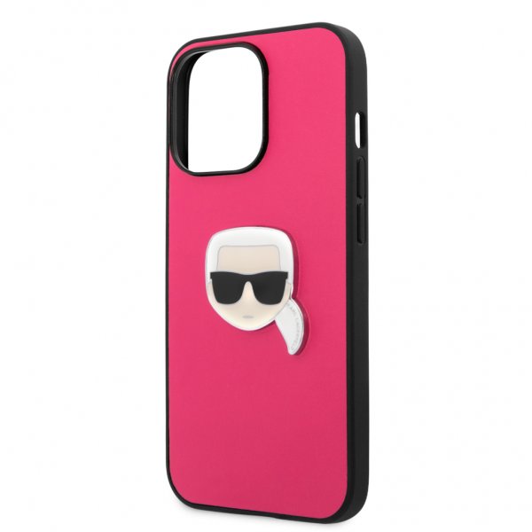 Karl Lagerfeld iPhone 13 Pro Cover Metal Logo Rosa