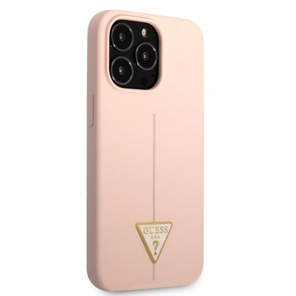 Guess iPhone 13 Pro Cover Metal Triangle Rosa