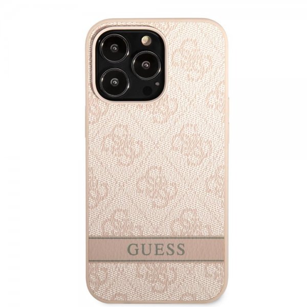 Guess iPhone 13 Pro Cover Printed Stripe Bottom Rosa