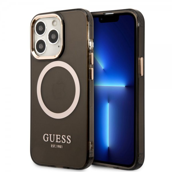 Guess iPhone 13 Pro Skal Translucent MagSafe Sort