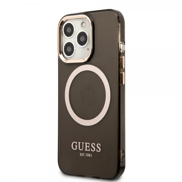 Guess iPhone 13 Pro Skal Translucent MagSafe Sort