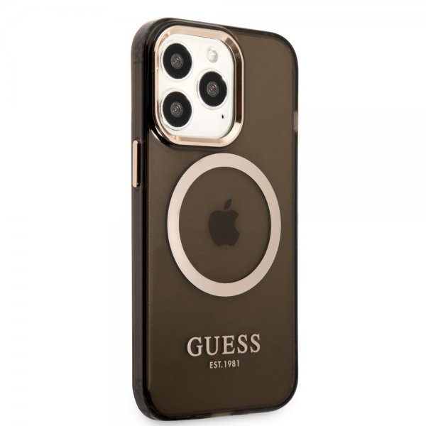 Guess iPhone 13 Pro Skal Translucent MagSafe Sort