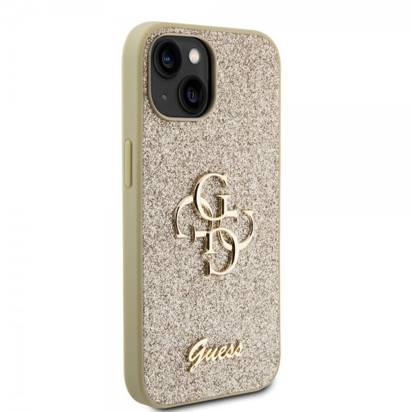 Guess iPhone 13 Cover Fixed Glitter Guld