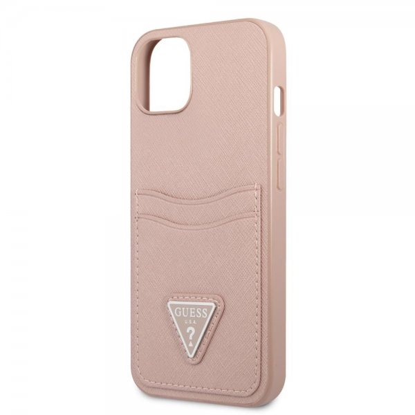 Guess iPhone 13 Cover Saffiano Double Cardslot Rosa