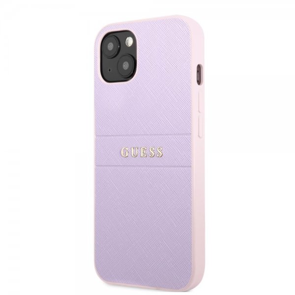 Guess iPhone 13 Cover Saffiano Metal Logo Lilla