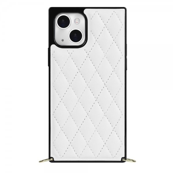 iPhone 13 Cover Square med Rem Hvid