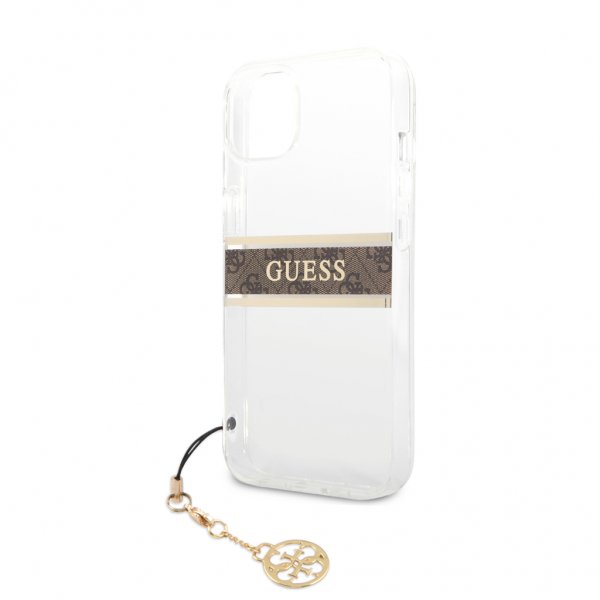 Guess iPhone 13 Cover Stripe Charm Brun