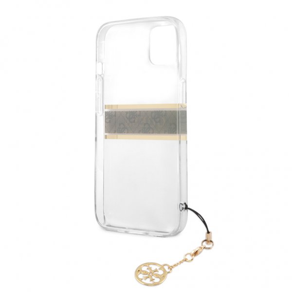 Guess iPhone 13 Cover Stripe Charm Brun