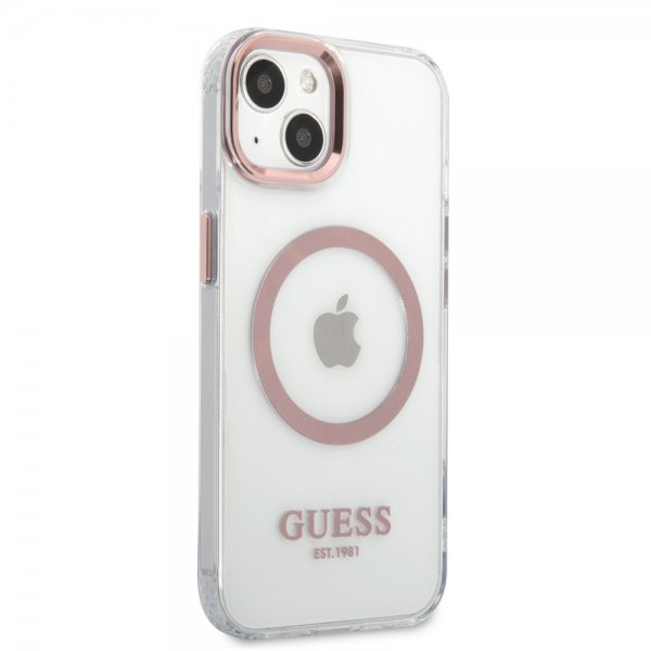 Guess iPhone 13 Cover Gennemsigtig MagSafe Rosa Gennemsigtig