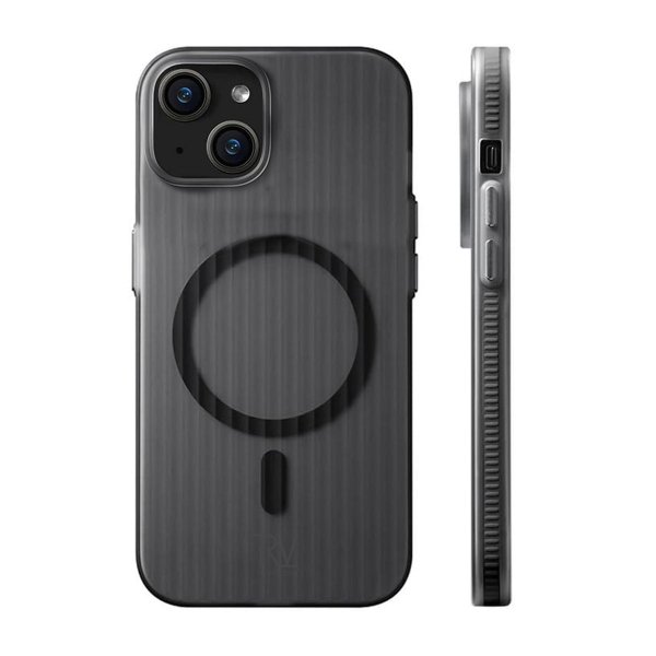 Rvelon iPhone 13/iPhone 14 Cover Korrugeret MagSafe Sort