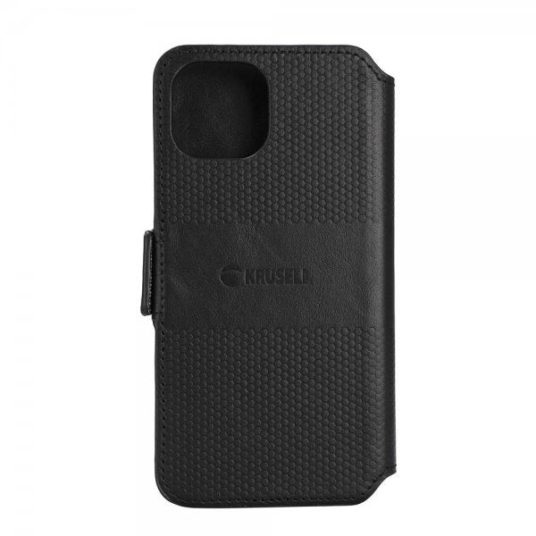 Krusell iPhone 14 Cover Leather PhoneWallet Sort