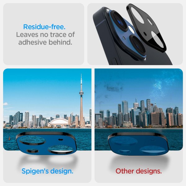 Spigen iPhone 14/iPhone 14 Plus Kamerabeskyttelse Glas.tR Optik 2-pak Sort