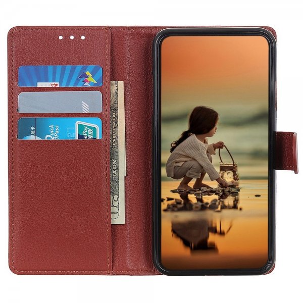 iPhone 14 Plus Cover Litchi Brun