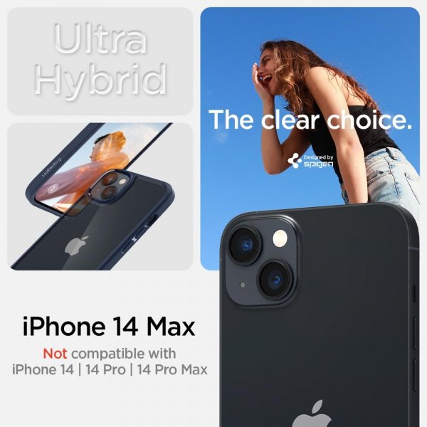 Spigen iPhone 14 Plus Cover Crystal Hybrid Navy Blue