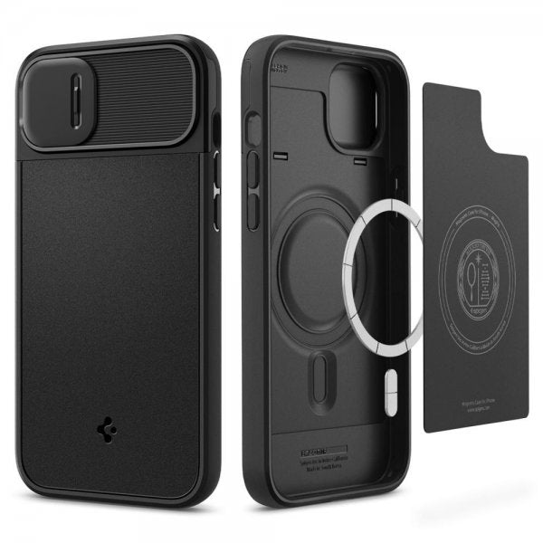 Spigen iPhone 14 Plus Cover Optik Armor MagFit Sort
