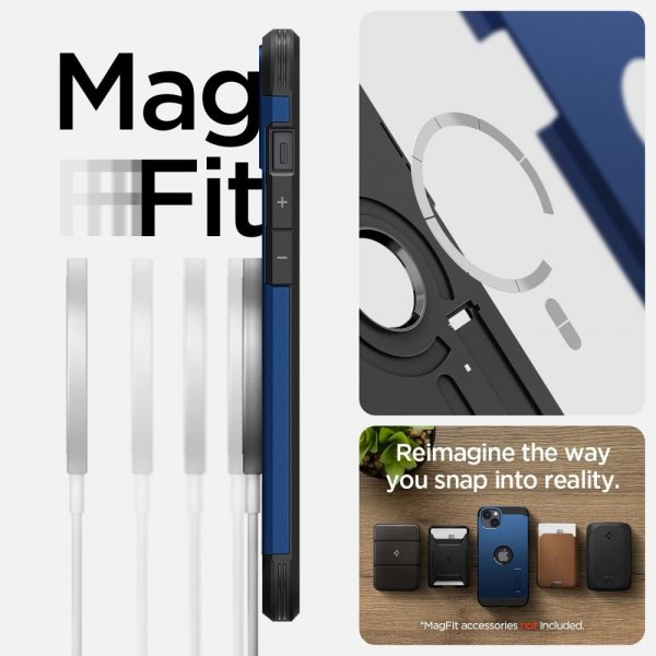Spigen iPhone 14 Plus Cover Tough Armor MagFit Navy Blue