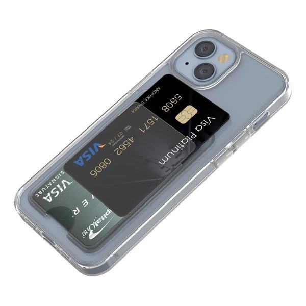 Rvelon iPhone 14 Cover Kortholder Transparent